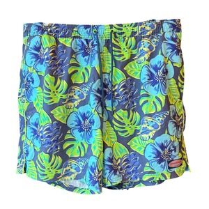 Vineyard Vines Men's Size L Swim‎ Trunks Blue Floral Tropical Print Board Shorts
